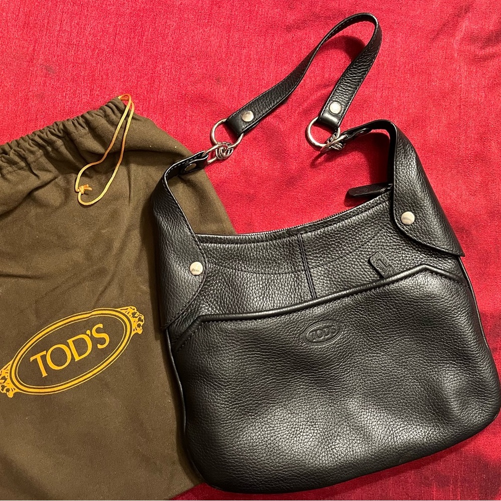 Tod's Leather Shoulder Bag, Black